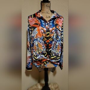 Banjul Multicolor Abstract Print Shirt with Yellow Accents